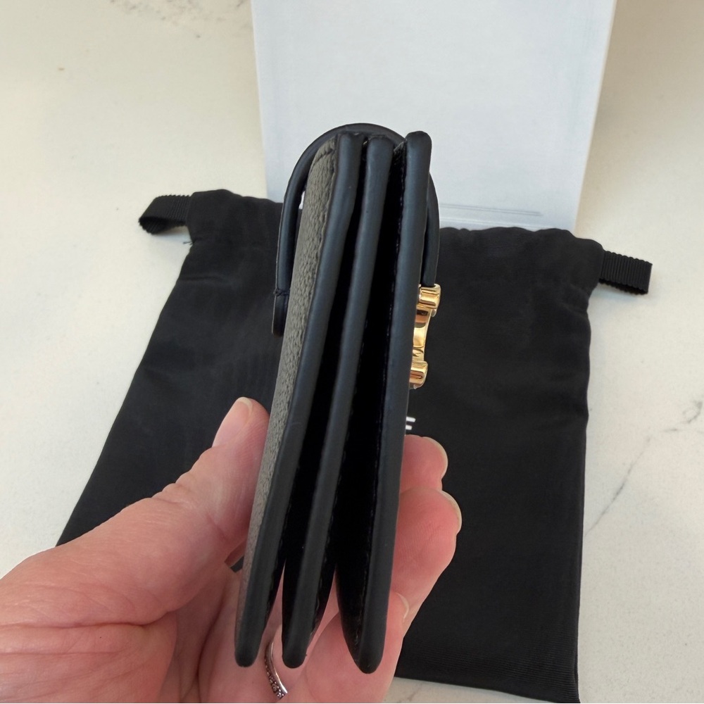 Brand New CELINE Accordion Nino Card Holder with Black Leather Gold Hardware - Picture 7 of 16